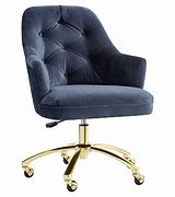 Image result for Tufted Swivel Desk Chair, Lustre Velvet Dusty Blush