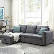 Image result for Grey Sectional Couch with Pull Out