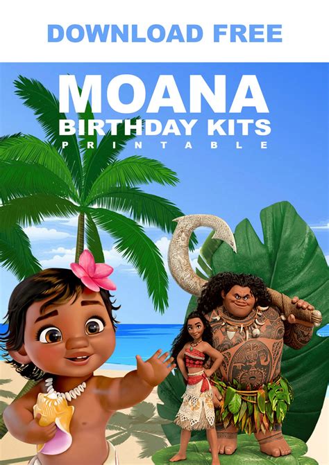 (FREE Printable) – Baby Moana Birthday Invitation Templates – FREE  