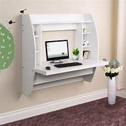 Image result for Wall Mounted Floating Desk with Storage White