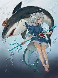 Image result for Anime Girl Shark Face