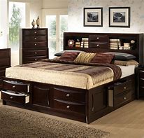 Image result for Bed with Shelf Headboard