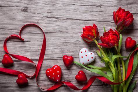 Wallpaper Valentine's Day, love image, heart, flowers, tulips, 5k ...