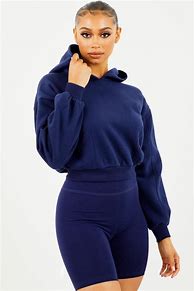 Image result for Navy Blue Cropped Hoodie