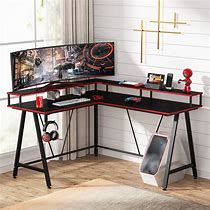 Image result for Tribesigns L-shaped Desk with Hutch