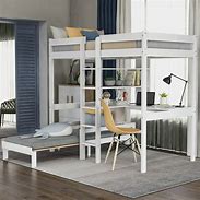 Image result for White Loft Bunk Bed with Desk