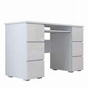 Image result for White Gloss 6 Drawer Desk