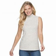 Image result for Appleseed's Women's Essential Cotton Knit Sleeveless Mockneck Top, Buttercup Yellow L Misses, Appleseed's