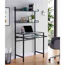 Image result for Glass Desk with Hutch