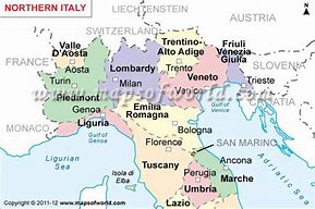 Image result for Map of Provinces in North Italy