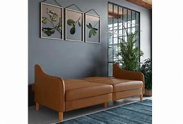 Image result for DHP DHP Jasper Coil Futon Convertible Sofa & Couch Camel Faux Leather Leather, Camel By Ashley Homestore, Furniture > Living Room > Sofas > Sofas. On Sale - 41% Off