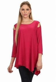 Image result for Womens Plus Short-Sleeve Lace Overlay Tunic, Raspberry Sorbet Pink XL