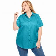 Image result for Women's Short Sleeve Cotton Blouse