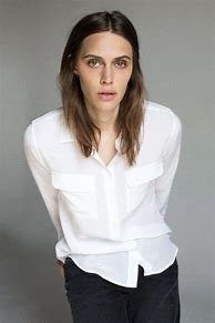 Image result for Woman White Button Down Shirt