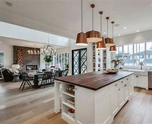 Image result for Farmhouse Open-Concept Kitchen and Living Room