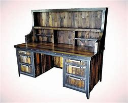 Image result for Industrial Desk with Hutch