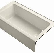 Image result for Kohler K-715 Villager Collection 60" Three Wall Alcove Cast Iron Three Wall Alcove Soaking Bath Tub With Left Hand Drain White Tub Soaking Alcove