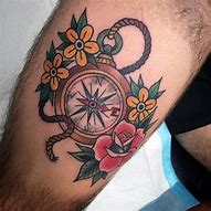 Image result for Old School Compass Tattoo