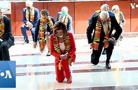 Image result for Nancy Pelosi and Chuck Schumer Kneeling for BLM