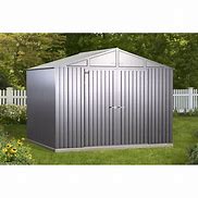 Image result for Arrow 10-Ft X 12-Ft High Point Galvanized Steel Storage Shed In White | LW1012