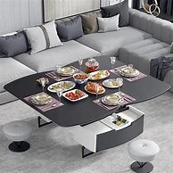 Image result for Modern White Lift Top Coffee Table With Storage MDF Top & Carbon Steel Base Extendable