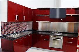 Image result for White Kitchen with Black Stainless Steel Appliances