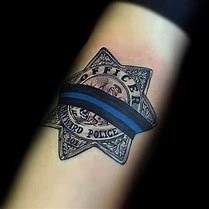 Image result for Police Badge Number Tattoo