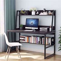 Image result for Black Office Desk with Hutch