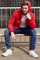 Image result for Red Hoodie Men Outit