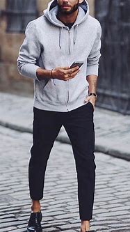 Image result for How to Wear a Black Sweatshirt Men