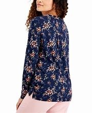 Image result for Style & Co Petite Floral-Print Top, Created For Macy's - Frosted Rose