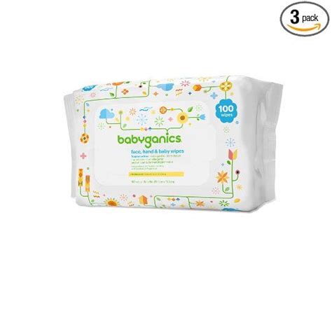 Babyganics Baby Wipes, 100 Count (Pack of 3) $12   Baby wipes  