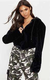 Image result for Black Hoodie with Fur