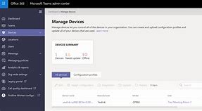 Image result for Microsoft Teams Admin Center Manage Devices