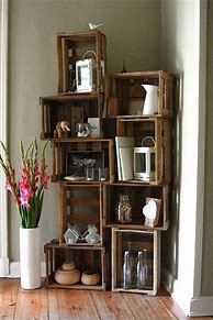 Image result for Wooden Crate Shelf Ideas