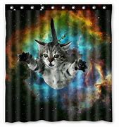 Image result for Space Cat Shower Curtain