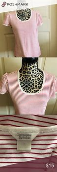 Image result for Christopher & Banks Tops | Blouse, Tan/Pink/Green, (Size Petite 10 (M) | Tradesy