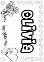 Image result for Olivia Name Art Colouring Page