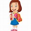 Image result for Cartoon School Girl with Books