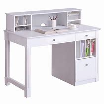 Image result for white wood computer desk with hutch