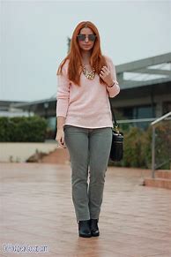 Image result for Light-Pink Sweater Outfit