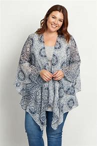 Image result for Plus Size Kimono with Jeans