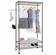 Image result for Rolling Clothes Rack with Shelf