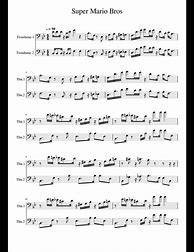 Image result for Trombone Music Sheet Mario Brother