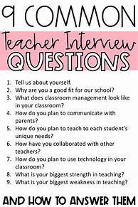 Image result for Teaching Interview Questions