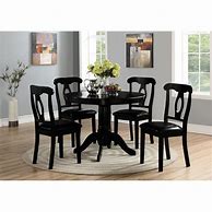 Image result for Charlton Home® Adda 5 Piece Dining Set, Wood/Upholstered Chairs/Solid Wood In Off White, Size Small (Seats Up To 4)