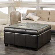 Image result for Leather Ottoman with Storage