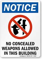 Image result for No Concealed-Weapons Sign