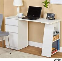 Image result for White Writing Desk Modern with Drawers