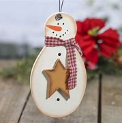 Image result for Primitive Snowman Ornaments